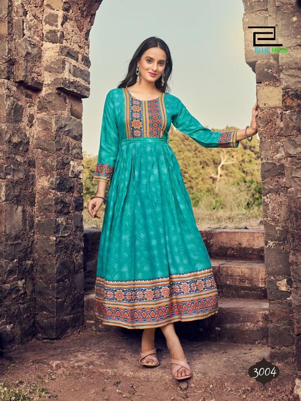 Blue Hills Monalisa Vol 3 Rayon Long Kurti Collection